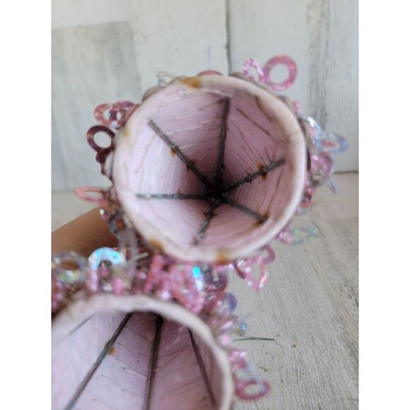 Pink sequin tree ornament set Xmas glitter cute unique - Picture 7 of 7